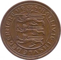 obverse of 1 Penny - Elizabeth II (1977 - 1981) coin with KM# 27 from Guernsey. Inscription: S'BALLIVIE INSVLE DEGERNERE VE