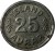reverse of 25 Aurar - Christian X (1942) coin with KM# 2a from Iceland. Inscription: ISLAND 25 AURAR