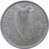 Ireland coin 1 Shilling (1928 - 1937) obverse obverse of 1 Shilling (1928 - 1937) coin with KM# 6 from Ireland. Inscription: saorstàt éireann 19 28
