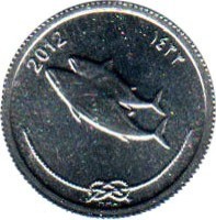 obverse of 5 Laari (2012) coin with KM# 114 from Maldives. Inscription: 2012 ١٤٣٣ MMA