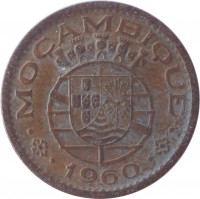 Mozambique coin 10 Centavos (1960 - 1961) obverse obverse of 10 Centavos (1960 - 1961) coin with KM# 83 from Mozambique. Inscription: MOÇAMBIQUE 1960