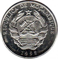 Mozambique coin 5000 Meticais (1998) obverse obverse of 5000 Meticais (1998) coin with KM# 124 from Mozambique. Inscription: REPÚBLICA DE MOÇAMBIQUE 1998