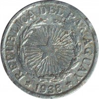 Paraguay coin 2 Pesos (1938) obverse obverse of 2 Pesos (1938) coin with KM# 17 from Paraguay. Inscription: REPUBLICA DEL PARAGUAY * 1938 *