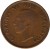 obverse of 1/2 Penny - George VI (1937 - 1947) coin with KM# 24 from South Africa. Inscription: GEORGIVS VI REX IMPERATOR