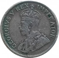 obverse of 3 Pence - George V - SUID-AFRIKA 3D (1931 - 1936) coin with KM# 15.2 from South Africa. Inscription: GEORGIUS V REX IMPERATOR