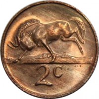 South Africa coin 2 Cents - Nicolaas J. Diederichs (1979) reverse reverse of 2 Cents - Nicolaas J. Diederichs (1979) coin with KM# 99 from South Africa. Inscription: 2c JVZ