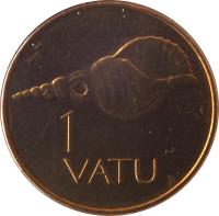 reverse of 1 Vatu (1983 - 2002) coin with KM# 3 from Vanuatu. Inscription: 1 VATU