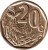 reverse of 20 Cents - UMZANTSI AFRIKA (2006) coin with KM# 488 from South Africa. Inscription: 20c SE