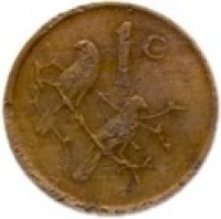 South Africa coin 1 Cent - Balthazar J. Vorster (1982) reverse reverse of 1 Cent - Balthazar J. Vorster (1982) coin with KM# 109 from South Africa. Inscription: 1c TS