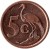 reverse of 5 Cents - ISEWULA AFRIKA (2010) coin with KM# 493 from South Africa. Inscription: 5c GJR