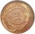 reverse of 2 Centésimos (1869) coin with KM# 12 from Uruguay. Inscription: CENTESIMOS 2 A TASSET