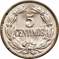 Venezuela coin 5 Céntimos (1945 - 1948) reverse reverse of 5 Céntimos (1945 - 1948) coin with Y# 29a from Venezuela. Inscription: 5 CENTIMOS