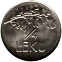 reverse of 1/4 Leku - William (1926 - 1927) coin with KM# 3 from Albania. Inscription: 1/4 LEKU