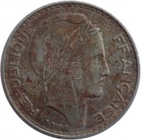 Algeria coin 100 Francs (1950 - 1952) obverse obverse of 100 Francs (1950 - 1952) coin with KM# 93 from Algeria. Inscription: REPUBLIQUE FRANCAISE P.TURIN