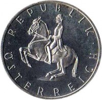 obverse of 5 Schilling (1960 - 1968) coin with KM# 2889 from Austria. Inscription: · REPUBLIK · ÖSTERREICH