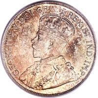 obverse of 50 Cents - George V (1911 - 1919) coin with KM# 12 from Canadian provinces. Inscription: GEORGIVS V DEI GRA: REX ET IND:IMP