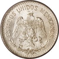 obverse of 50 Centavos - Larger (1905 - 1918) coin with KM# 445 from Mexico. Inscription: ESTADOS UNIDOS MEXICANOS