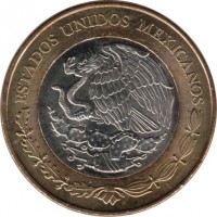 Mexico coin 20 Pesos - 100th Anniversary of the Mexican Army (2013) obverse obverse of 20 Pesos - 100th Anniversary of the Mexican Army (2013) coin with KM# 969 from Mexico. Inscription: ESTADOS UNIDOS MEXICANOS