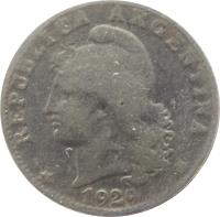 Argentina coin 20 Centavos (1896 - 1942) obverse obverse of 20 Centavos (1896 - 1942) coin with KM# 36 from Argentina. Inscription: * REPÚBLICA ARGENTINA * 1920