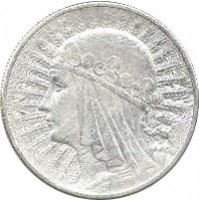reverse of 10 Złotych (1932 - 1933) coin with Y# 22 from Poland.
