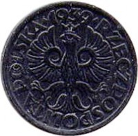 Poland coin 1 Grosz - WW2 German Occupation (1939) obverse obverse of 1 Grosz - WW2 German Occupation (1939) coin with Y# 34 from Poland. Inscription: · 1939 · RZECZPOSPOLITA POLSKA