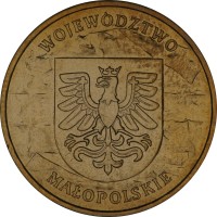 reverse of 2 Złote - Malopolskie (2004) coin with Y# 488 from Poland. Inscription: WOJEWÓDZTWO MAŁOPOLSKIE