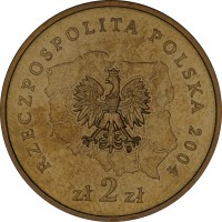 obverse of 2 Złote - Lubuskie (2004) coin with Y# 486 from Poland. Inscription: RZECZPOSPOLITA POLSKA 2004 zł 2 zł
