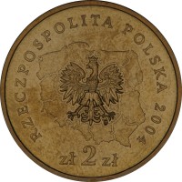 Poland coin 2 Złote - Lubuskie (2004) obverse obverse of 2 Złote - Lubuskie (2004) coin with Y# 486 from Poland. Inscription: RZECZPOSPOLITA POLSKA 2004 zł 2 zł