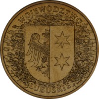 Poland coin 2 Złote - Lubuskie (2004) reverse reverse of 2 Złote - Lubuskie (2004) coin with Y# 486 from Poland. Inscription: WOJEWÓDZTWO LUBUSKIE
