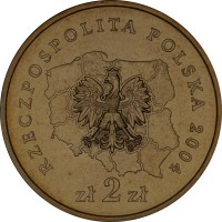 obverse of 2 Złote - Lodzkie (2004) coin with Y# 487 from Poland. Inscription: RZECZPOSPOLITA POLSKA 2004 zł 2 zł