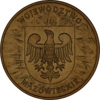 reverse of 2 Złote - Mazowieckie (2004) coin with Y# 489 from Poland. Inscription: WOJEWÓDZTWO MAZOWIECKIE