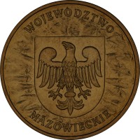 Poland coin 2 Złote - Mazowieckie (2004) reverse reverse of 2 Złote - Mazowieckie (2004) coin with Y# 489 from Poland. Inscription: WOJEWÓDZTWO MAZOWIECKIE