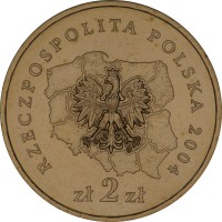 obverse of 2 Złote - Slaskie (2004) coin with Y# 493 from Poland. Inscription: RZECZPOSPOLITA POLSKA 2004 zł 2zł