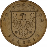 reverse of 2 Złote - Slaskie (2004) coin with Y# 493 from Poland. Inscription: WOJEWÓDZTWO SLASKIE