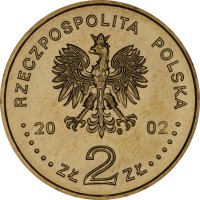 Poland coin 2 Złote - August II the Strong (2002) obverse obverse of 2 Złote - August II the Strong (2002) coin with Y# 439 from Poland. Inscription: RZECZPOSPOLITA POLSKA 2002 ZŁ 2 ZŁ