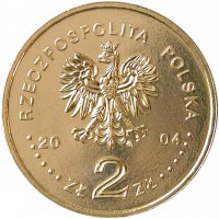 Poland coin 2 Złote - Warsaw Uprising (2004) obverse obverse of 2 Złote - Warsaw Uprising (2004) coin with Y# 496 from Poland. Inscription: RZECZPOSPOLITA POLSKA 2004 ZŁ 2 ZŁ