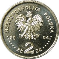 obverse of 2 Złote - 85th Police Anniversary (2004) coin with Y# 501 from Poland. Inscription: RZECZPOSPOLITA POLSKA 2004 ZŁ 2 ZŁ