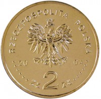 Poland coin 2 Złote - Harvest Festival (2004) obverse obverse of 2 Złote - Harvest Festival (2004) coin with Y# 507 from Poland. Inscription: RZECZPOSPOLITA POLSKA 2004 ZŁ 2 ZŁ