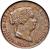 obverse of 25 Centimos - Isabel II (1854 - 1864) coin with KM# 615 from Spain. Inscription: ISABEL2 POR LA G. DE DIOS Y LA CONST.