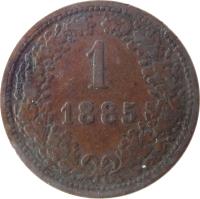 Austria coin 1 Kreuzer - Franz Joseph I (1885 - 1891) reverse reverse of 1 Kreuzer - Franz Joseph I (1885 - 1891) coin with KM# 2187 from Austria. Inscription: 1 1885