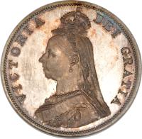 United Kingdom coin 2 Florins - Victoria - 2'nd Portrait (1887 - 1890) obverse obverse of 2 Florins - Victoria - 2'nd Portrait (1887 - 1890) coin with KM# 763 from United Kingdom. Inscription: VICTORIA DEI GRATIA