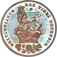 United Kingdom coin 1 Shilling - George IV (1825 - 1829) reverse reverse of 1 Shilling - George IV (1825 - 1829) coin with KM# 694 from United Kingdom. Inscription: BRITANNIARUM REX FIDEI DEFENSOR