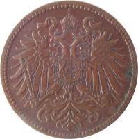 obverse of 2 Heller - Franz Joseph I (1892 - 1915) coin with KM# 2801 from Austria.