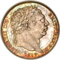 United Kingdom coin 6 Pence - George III (1816 - 1820) obverse obverse of 6 Pence - George III (1816 - 1820) coin with KM# 665 from United Kingdom. Inscription: GEOR:III D:G: BRITT:REX F:D: 1817