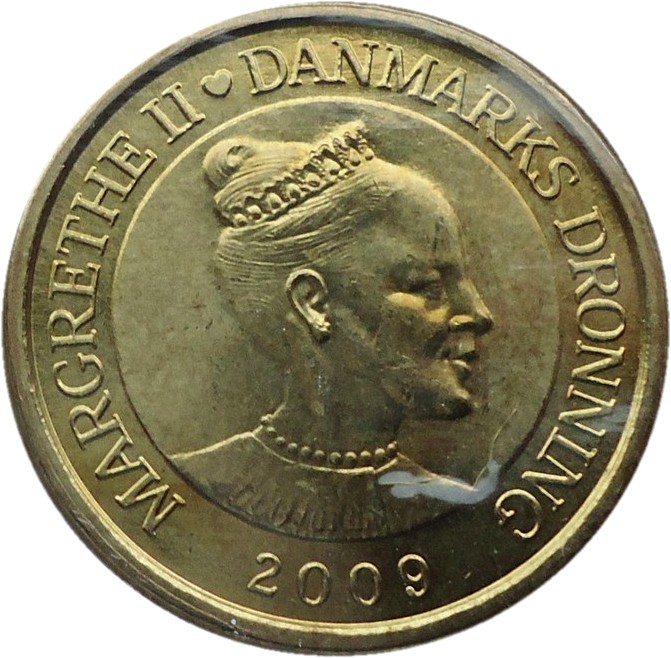 mus renhed Plante træer 20 Kroner - Margrethe II - Fyrskib XVII - 4'th Portrait (2009) Denmark KM#  935 - CoinsBook