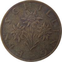 Austria coin 1 Schilling (1959 - 2001) obverse obverse of 1 Schilling (1959 - 2001) coin with KM# 2886 from Austria. Inscription: EIN SCHILLING -