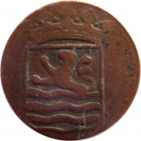 Netherlands East Indies coin 1 Duit - Zeeland (1729 - 1794) obverse obverse of 1 Duit - Zeeland (1729 - 1794) coin with KM# 152 from Netherlands East Indies.