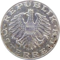obverse of 10 Schilling (1974 - 2001) coin with KM# 2918 from Austria. Inscription: · REPUBLIK ÖSTERREICH ·