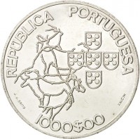 Portugal coin 1000 Escudos - Council of the EU (2000) obverse obverse of 1000 Escudos - Council of the EU (2000) coin with KM# 724 from Portugal. Inscription: REPÚBLICA PORTUGUESA J.J. BRITO 1000$00 INCM