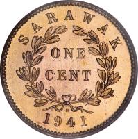 Sarawak coin 1 Cent - Charles Vyner Brooke (1927 - 1941) reverse reverse of 1 Cent - Charles Vyner Brooke (1927 - 1941) coin with KM# 18 from Sarawak. Inscription: SARAWAK ONE CENT 1927